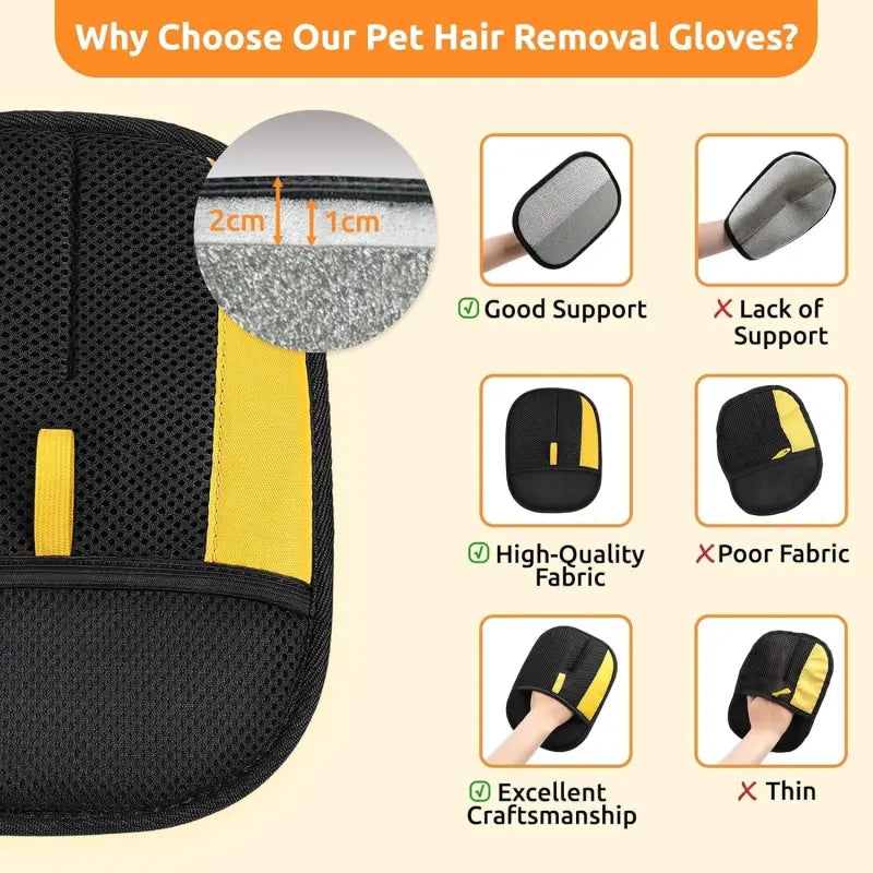 Black mesh back of the glove with yellow tab, and fabric details